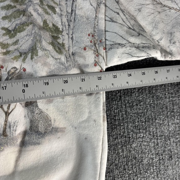 Vintage Artisans Sweatshirt Womens XL White Snowman Christmas Fleece Glitter - Picture 3 of 7